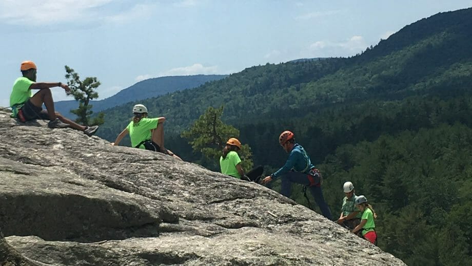 Campers hiking in Acadia National Forest