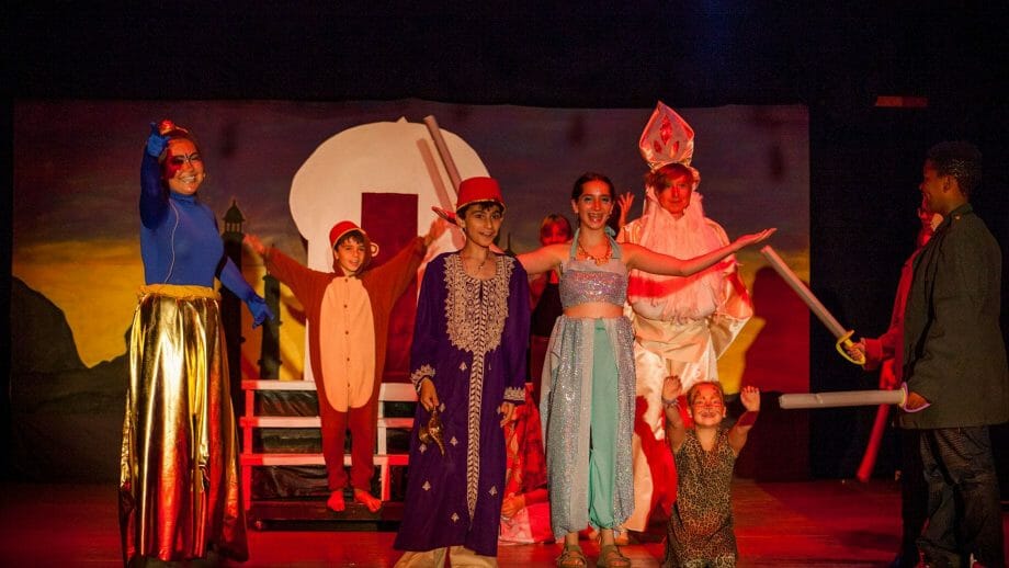 Campers performing Aladdin play