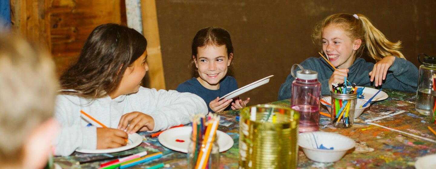 Campers painting for arts and crafts