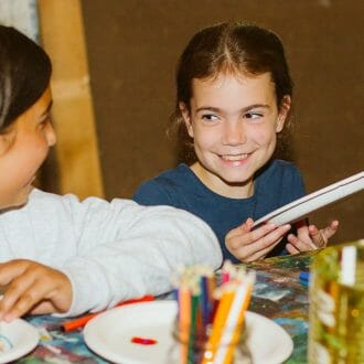 Campers painting for arts and crafts