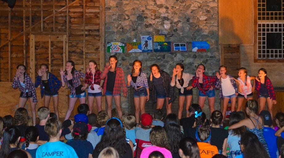 Girls performing on stage