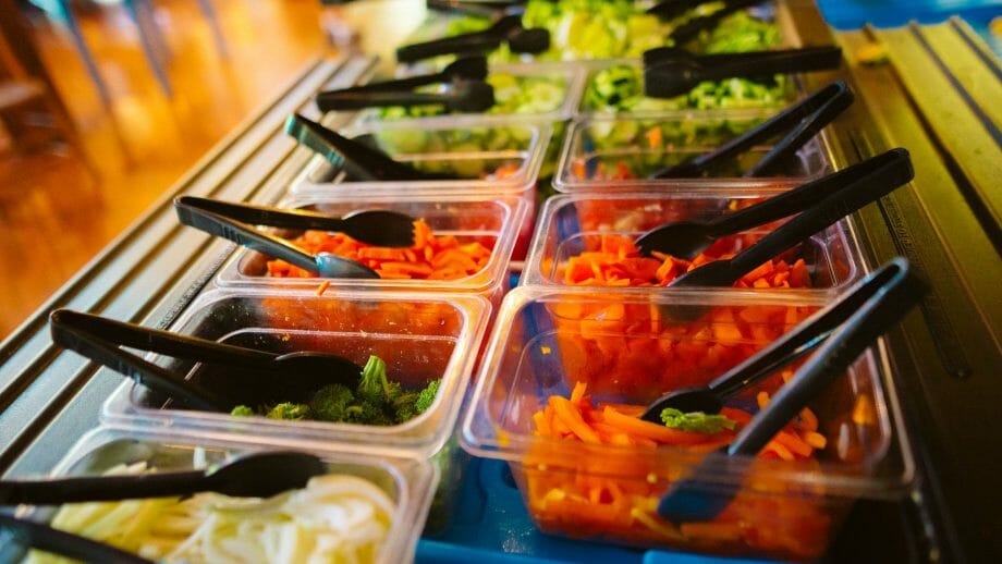 Fresh produce at the salad bar