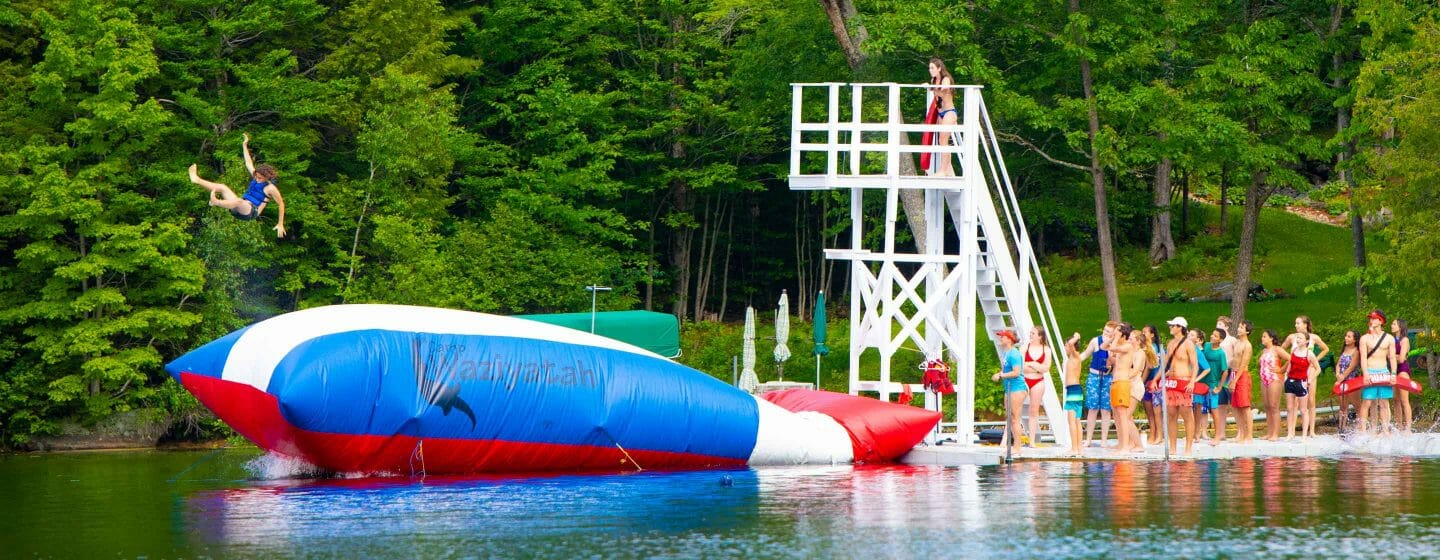 Camper being launched off the blob