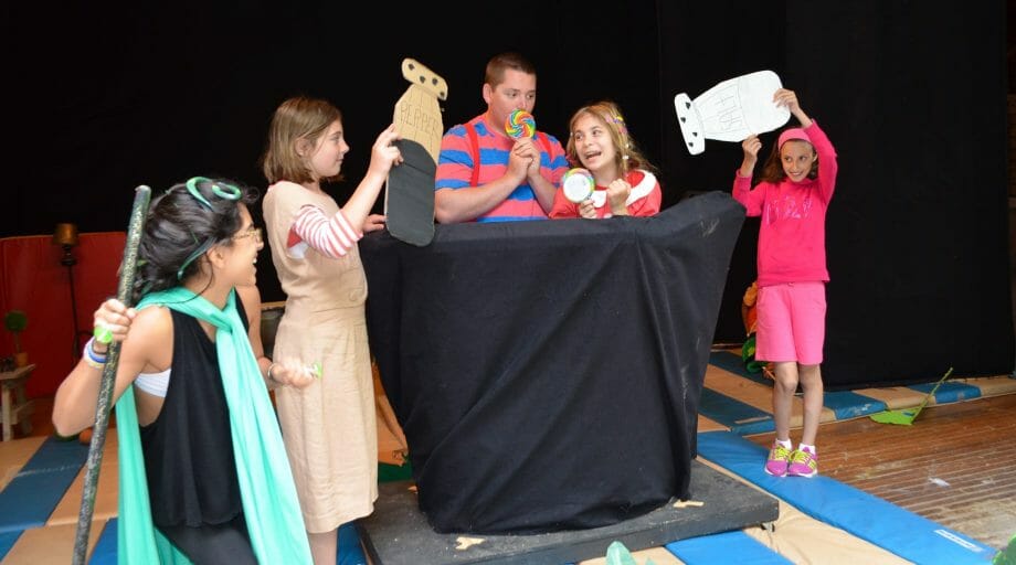 Performing in a play