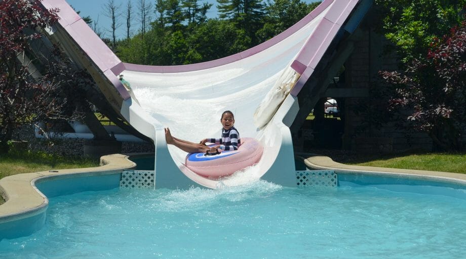 Girl on an off camp trip to a waterpark