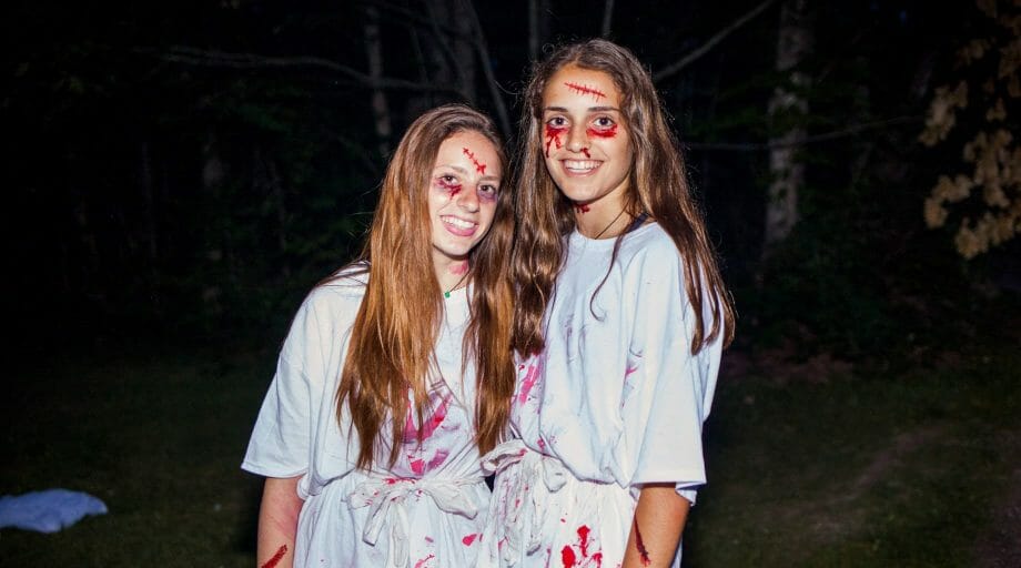 Girls dressed as zombies for a special event