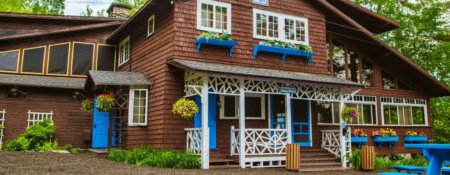 Exterior of the dining hall at Camp Waziyatah