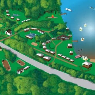 Illustrated map of Camp Waziyatah