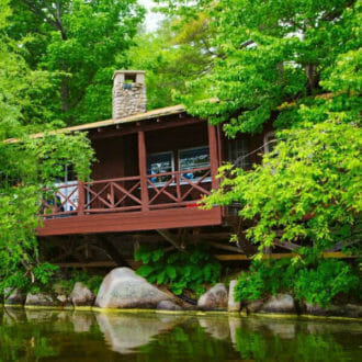 Cabin along Lake McWain